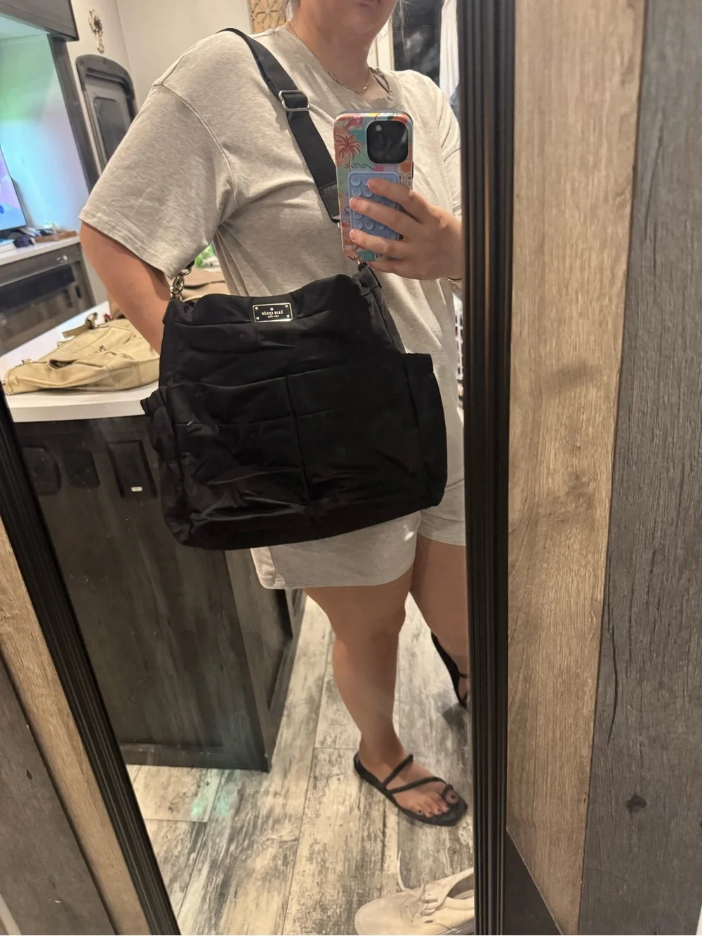 kate spade Black Nylon Baby Bag with Front Pockets